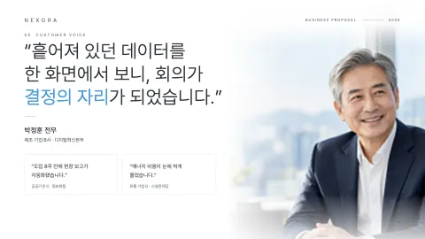 36. “흩어져 있던 데이터를 한 화면에서 보니, 회의가 결정의 자리가 되었습니다.”